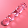 SERIE NEBULA DE IBIZA - MODELO 10 DILDO DE VIDRIO DE BOROSILICATO ROSA 16,5 CM -O- 3,5 CM