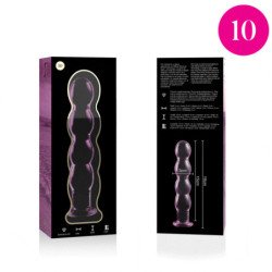 SERIE NEBULA DE IBIZA - MODELO 10 DILDO DE VIDRIO DE BOROSILICATO ROSA 16,5 CM -O- 3,5 CM