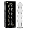 SERIE NEBULA DE IBIZA - MODELO 10 DILDO DE VIDRIO DE BOROSILICATO TRANSPARENTE 16,5 CM -O- 3,5 CM