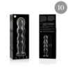 SERIE NEBULA DE IBIZA - MODELO 10 DILDO DE VIDRIO DE BOROSILICATO TRANSPARENTE 16,5 CM -O- 3,5 CM