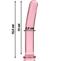 SERIE NEBULA DE IBIZA - MODELO 9 DILDO DE VIDRIO DE BOROSILICATO ROSA 15,5 CM -O- 2,5 CM
