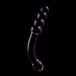 SERIE NEBULA DE IBIZA - MODELO 14 DILDO DE VIDRIO DE BOROSILICATO ROSA 18,5 CM -O- 3 CM