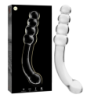 SERIE NEBULA DE IBIZA - MODELO 14 DILDO DE VIDRIO DE BOROSILICATO TRANSPARENTE 18,5 CM -O- 3 CM