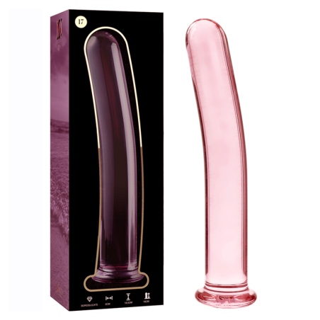 SERIE NEBULA DE IBIZA - MODELO 17 DILDO DE VIDRIO DE BOROSILICATO ROSA 18,5 CM -O- 3 CM