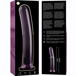 SERIE NEBULA DE IBIZA - MODELO 17 DILDO DE VIDRIO DE BOROSILICATO ROSA 18,5 CM -O- 3 CM
