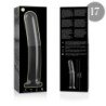 SERIE NEBULA DE IBIZA - MODELO 17 DILDO DE VIDRIO DE BOROSILICATO TRANSPARENTE 18,5 CM -O- 3 CM