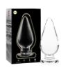 SERIE NEBULA DE IBIZA - MODELO 4 TAPÓN ANAL DE VIDRIO DE BOROSILICATO TRANSPARENTE 11 CM -O- 5 CM