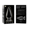 SERIE NEBULA DE IBIZA - MODELO 4 TAPÓN ANAL DE VIDRIO DE BOROSILICATO TRANSPARENTE 11 CM -O- 5 CM