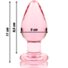 SERIE NEBULA DE IBIZA - MODELO 3 TAPÓN ANAL DE VIDRIO DE BOROSILICATO ROSA 11 CM -O- 5 CM