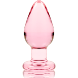 SERIE NEBULA DE IBIZA - MODELO 3 TAPÓN ANAL DE VIDRIO DE BOROSILICATO ROSA 11 CM -O- 5 CM