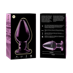 SERIE NEBULA DE IBIZA - MODELO 3 TAPÓN ANAL DE VIDRIO DE BOROSILICATO ROSA 11 CM -O- 5 CM