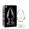 SERIE NEBULA DE IBIZA - MODELO 3 TAPÓN ANAL DE VIDRIO DE BOROSILICATO TRANSPARENTE 11 CM -O- 5 CM