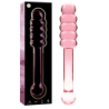 SERIE NEBULA DE IBIZA - MODELO 20 DILDO DE VIDRIO DE BOROSILICATO ROSA 20,5 CM -O- 3 CM