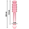 SERIE NEBULA DE IBIZA - MODELO 20 DILDO DE VIDRIO DE BOROSILICATO ROSA 20,5 CM -O- 3 CM