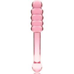 SERIE NEBULA DE IBIZA - MODELO 20 DILDO DE VIDRIO DE BOROSILICATO ROSA 20,5 CM -O- 3 CM