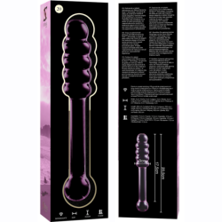 SERIE NEBULA DE IBIZA - MODELO 20 DILDO DE VIDRIO DE BOROSILICATO ROSA 20,5 CM -O- 3 CM