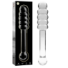 SERIE NEBULA DE IBIZA - MODELO 20 DILDO DE VIDRIO DE BOROSILICATO TRANSPARENTE 20,5 CM -O- 3 CM