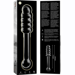 SERIE NEBULA DE IBIZA - MODELO 20 DILDO DE VIDRIO DE BOROSILICATO TRANSPARENTE 20,5 CM -O- 3 CM