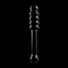 SERIE NEBULA DE IBIZA - MODELO 20 DILDO DE VIDRIO DE BOROSILICATO TRANSPARENTE 20,5 CM -O- 3 CM
