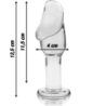 SERIE NEBULA DE IBIZA - MODELO 6 TAPÓN ANAL DE VIDRIO DE BOROSILICATO TRANSPARENTE 12,5 CM -O- 4 CM
