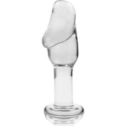 SERIE NEBULA DE IBIZA - MODELO 6 TAPÓN ANAL DE VIDRIO DE BOROSILICATO TRANSPARENTE 12,5 CM -O- 4 CM