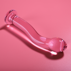 SERIE NEBULA DE IBIZA - MODELO 18 DILDO DE VIDRIO DE BOROSILICATO ROSA 18,5 CM -O- 3,5 CM
