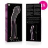 SERIE NEBULA DE IBIZA - MODELO 18 DILDO DE VIDRIO DE BOROSILICATO ROSA 18,5 CM -O- 3,5 CM