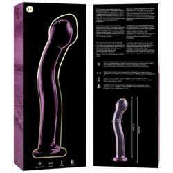SERIE NEBULA DE IBIZA - MODELO 18 DILDO DE VIDRIO DE BOROSILICATO ROSA 18,5 CM -O- 3,5 CM