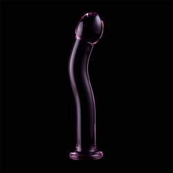 SERIE NEBULA DE IBIZA - MODELO 18 DILDO DE VIDRIO DE BOROSILICATO ROSA 18,5 CM -O- 3,5 CM