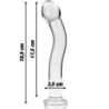 SERIE NEBULA DE IBIZA - MODELO 18 DILDO DE VIDRIO DE BOROSILICATO TRANSPARENTE 18,5 CM -O- 3,5 CM