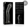 SERIE NEBULA DE IBIZA - MODELO 18 DILDO DE VIDRIO DE BOROSILICATO TRANSPARENTE 18,5 CM -O- 3,5 CM