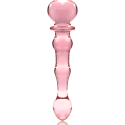 SERIE NEBULA DE IBIZA - MODELO 21 DILDO DE VIDRIO DE BOROSILICATO ROSA 20,5 CM -O- 3,5 CM