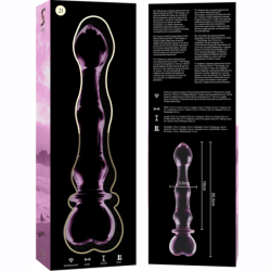 SERIE NEBULA DE IBIZA - MODELO 21 DILDO DE VIDRIO DE BOROSILICATO ROSA 20,5 CM -O- 3,5 CM