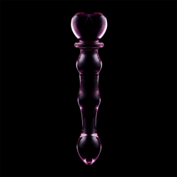 SERIE NEBULA DE IBIZA - MODELO 21 DILDO DE VIDRIO DE BOROSILICATO ROSA 20,5 CM -O- 3,5 CM