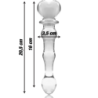 SERIE NEBULA DE IBIZA - MODELO 21 DILDO DE VIDRIO DE BOROSILICATO TRANSPARENTE 20,5 CM -O- 3,5 CM