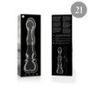 SERIE NEBULA DE IBIZA - MODELO 21 DILDO DE VIDRIO DE BOROSILICATO TRANSPARENTE 20,5 CM -O- 3,5 CM