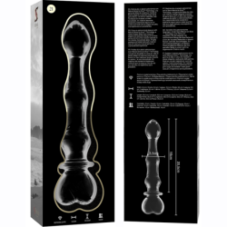 SERIE NEBULA DE IBIZA - MODELO 21 DILDO DE VIDRIO DE BOROSILICATO TRANSPARENTE 20,5 CM -O- 3,5 CM