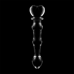 SERIE NEBULA DE IBIZA - MODELO 21 DILDO DE VIDRIO DE BOROSILICATO TRANSPARENTE 20,5 CM -O- 3,5 CM
