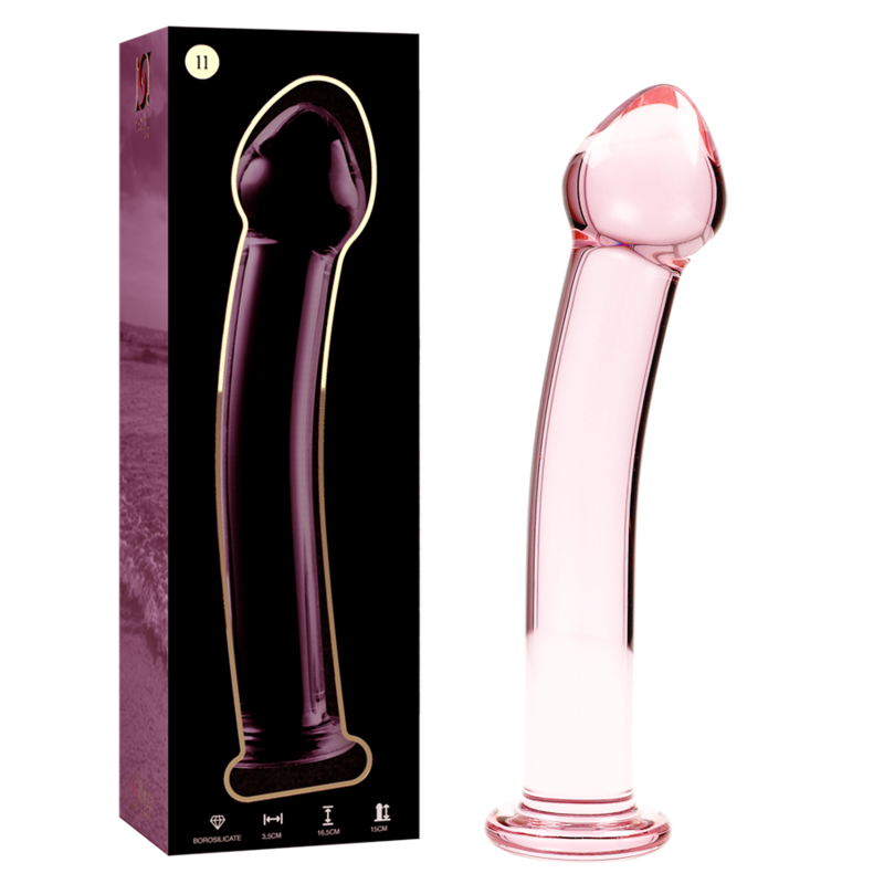 SERIE NEBULA DE IBIZA - MODELO 11 DILDO DE VIDRIO DE BOROSILICATO ROSA 16 CM -O- 3 CM