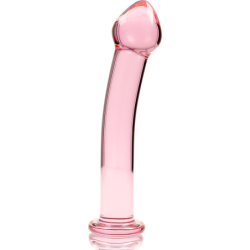 SERIE NEBULA DE IBIZA - MODELO 11 DILDO DE VIDRIO DE BOROSILICATO ROSA 16 CM -O- 3 CM
