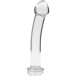 SERIE NEBULA DE IBIZA - MODELO 11 DILDO DE VIDRIO DE BOROSILICATO TRANSPARENTE 16 CM -O- 3 CM