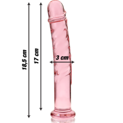 NEBULA SERIES BY IBIZA - MODELO 16 DILDO CRISTAL ROSA 18.5 CM -O- 3 CM
