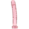 SERIE NEBULA DE IBIZA - MODELO 16 DILDO DE VIDRIO DE BOROSILICATO ROSA 18,5 CM -O- 3 CM