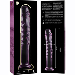 SERIE NEBULA DE IBIZA - MODELO 16 DILDO DE VIDRIO DE BOROSILICATO ROSA 18,5 CM -O- 3 CM