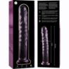 SERIE NEBULA DE IBIZA - MODELO 16 DILDO DE VIDRIO DE BOROSILICATO ROSA 18,5 CM -O- 3 CM