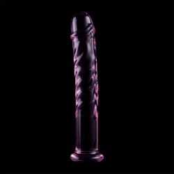 SERIE NEBULA DE IBIZA - MODELO 16 DILDO DE VIDRIO DE BOROSILICATO ROSA 18,5 CM -O- 3 CM