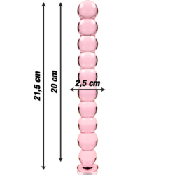 SERIE NEBULA DE IBIZA - MODELO 22 DILDO DE VIDRIO DE BOROSILICATO ROSA 21,5 CM -O- 2,5 CM