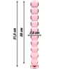 SERIE NEBULA DE IBIZA - MODELO 22 DILDO DE VIDRIO DE BOROSILICATO ROSA 21,5 CM -O- 2,5 CM