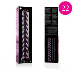 SERIE NEBULA DE IBIZA - MODELO 22 DILDO DE VIDRIO DE BOROSILICATO ROSA 21,5 CM -O- 2,5 CM