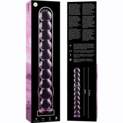 SERIE NEBULA DE IBIZA - MODELO 22 DILDO DE VIDRIO DE BOROSILICATO ROSA 21,5 CM -O- 2,5 CM